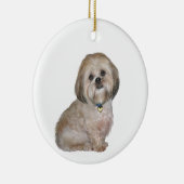 Décoration En Céramique Lhasa Apso (A) - doré / crème (Droite)
