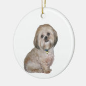 Décoration En Céramique Lhasa Apso (A) - doré / crème (Gauche)