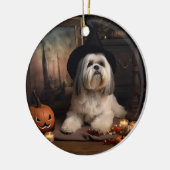 Décoration En Céramique Lhasa Apso Citrouille Halloween effrayant (Gauche)