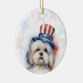 Décoration En Céramique Lhasa Apso Dog, 4th of july Personalized (Droite)