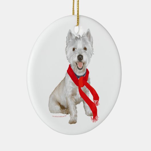 Décoration En Céramique L'hiver dans une écharpe rouge (Droite)