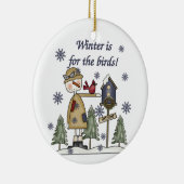 Décoration En Céramique L'hiver est l'ornement de conservation des oiseaux (Droite)