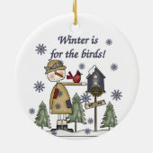 Décoration En Céramique L'hiver est l'ornement de conservation des oiseaux (Dos)
