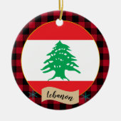 Décoration En Céramique Liban, Plaid de buffle rouge & drapeau libanais (Devant)