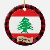 Décoration En Céramique Liban, Plaid de buffle rouge & drapeau libanais (Dos)