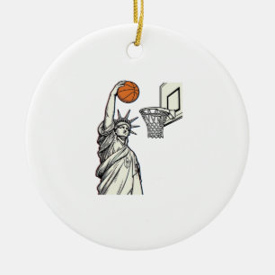 Décoration En Céramique Liberté Basketball Dunk Dessin de Gravure Vintage_