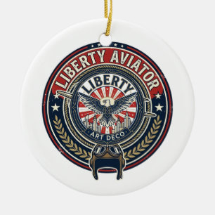 Décoration En Céramique Liberty Aviator Patriotique Patriotique Aviation V