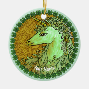 Décoration En Céramique Licorne Irlandaise