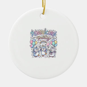 Décoration En Céramique Licorne Penguicorne Fête Vecteur Premium Vector De