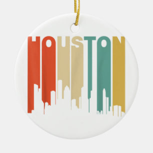 Décoration En Céramique Ligne d'horizon de Houston Texas Style Rétro Année