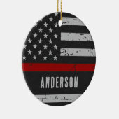 Décoration En Céramique Ligne rouge mince - Pompier (Droite)