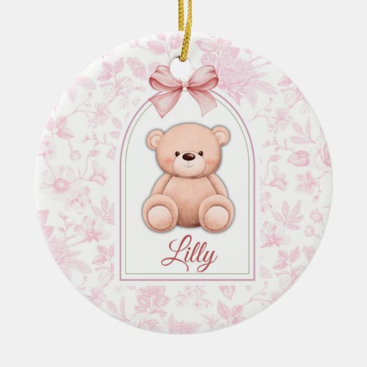 Décoration En Céramique Lilly | Conception personnalisée d'ours en peluche (Devant)