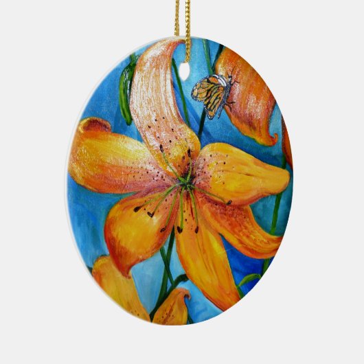 Décoration En Céramique Lily de tigre orange (Droite)