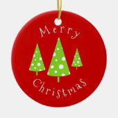 Décoration En Céramique Lime Blanc Pois arbres de Noël (Devant)