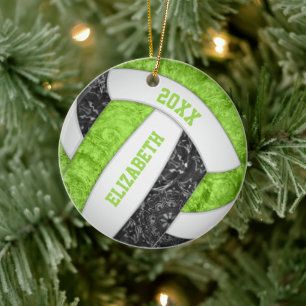 Décoration En Céramique Lime noir blanc ceint sport volley-ball