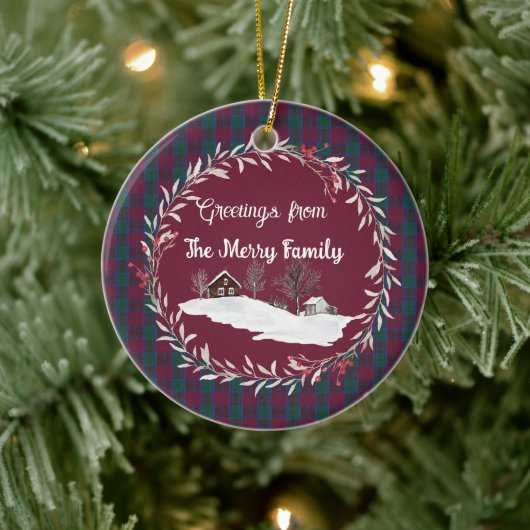 Décoration En Céramique Lindsay Ancient Original Scottish Tartan (Arbre)