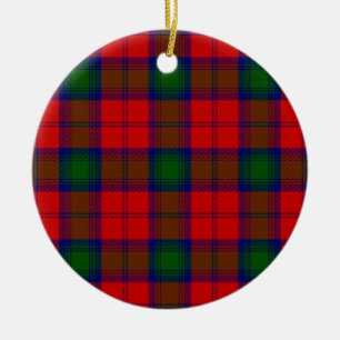 Décoration En Céramique Lindsay tartan rouge vert plaid