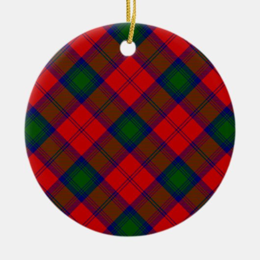 Décoration En Céramique Lindsay tartan rouge vert plaid (Devant)