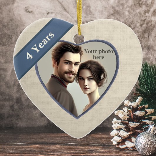 Décoration En Céramique Linge de maison 4e anniversaire (bleu) : Ajouter u