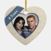 Décoration En Céramique Linge de maison 4e anniversaire (bleu) : Ajouter u (Devant)