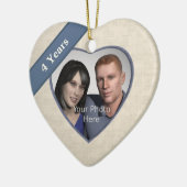 Décoration En Céramique Linge de maison 4e anniversaire (bleu) : Ajouter u (Gauche)