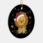 Décoration En Céramique Lion Noël Neige Animaux d'hiver Lions Céramique O (Droite)