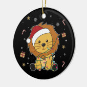 Décoration En Céramique Lion Noël Neige Animaux d'hiver Lions Céramique O (Gauche)