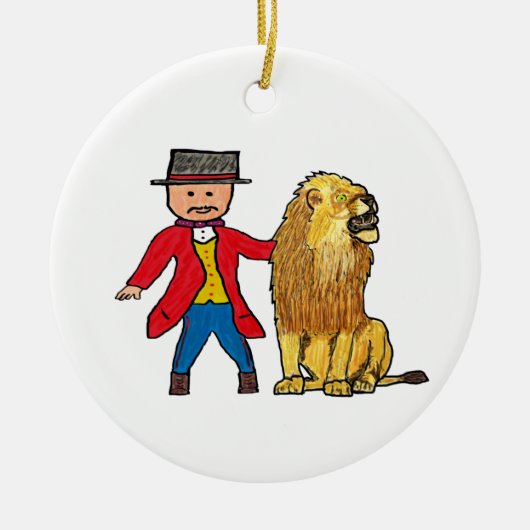 Décoration En Céramique Lion Taming (Devant)