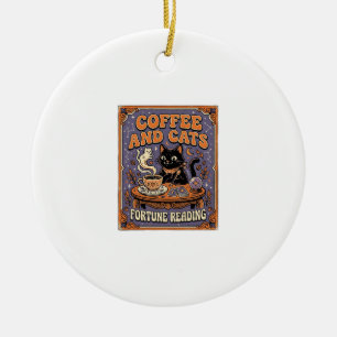 Décoration En Céramique Lire la Chance du Café et des Chats Feuilles de Th