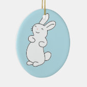 Décoration En Céramique Lire lapin blanc sur bleu (Droite)