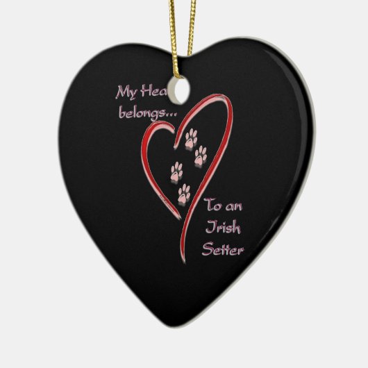 Décoration En Céramique L'irlandais Setter Heart Appartient (Gauche)