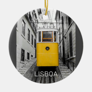 Décoration En Céramique Lisbonne Portugal Retro Tramway Souvenir Vintage