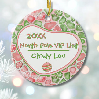 Décoration En Céramique Liste VIP du Pôle Nord Noël personnalisé