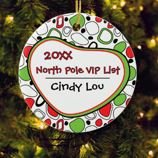 Décoration En Céramique Liste VIP du Pôle Nord Noël personnalisé