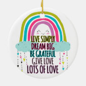 Décoration En Céramique Live Simply Dream Big Be Grateful Give Love (Dos)