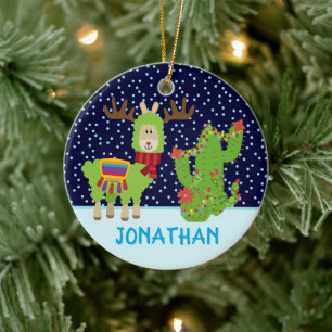 Décoration En Céramique Llama de Noël male