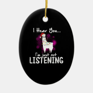 Décoration En Céramique Llama Gift   Je vous entends, je n'écoute pas