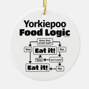 Décoration En Céramique Logique alimentaire Yorkiepoo