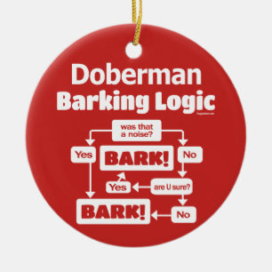 Décoration En Céramique Logique Doberman Barking