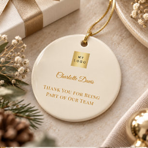 Décoration En Céramique Logo de l'entreprise membre de l'équipe de crème