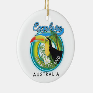 Décoration En Céramique logo de l'exploration de l'île Fraser Australie