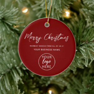 Décoration En Céramique Logo de Noël pour Entreprise Professionnelle