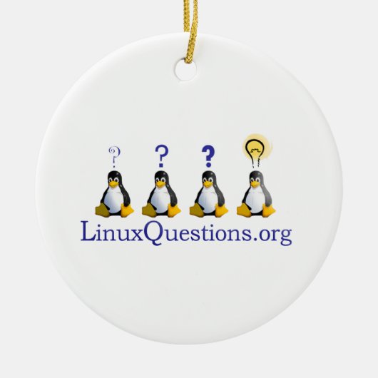 Décoration En Céramique Logo de questions de Linux (Devant)