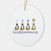 Décoration En Céramique Logo de questions de Linux (Gauche)