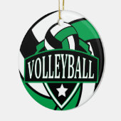 Décoration En Céramique Logo de volley-ball 🏐 vert et noir (Gauche)