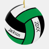 Décoration En Céramique Logo de volley-ball 🏐 vert et noir (Dos)