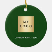 Décoration En Céramique logo Emerald green white business company (Devant)