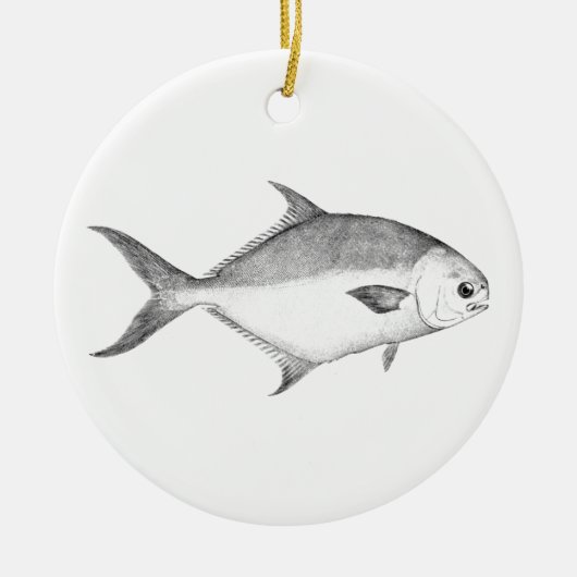 Décoration En Céramique Logo Florida Pompano (art en ligne) (Devant)
