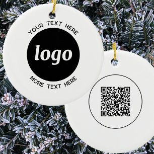 Décoration En Céramique Logo simple et code QR texte