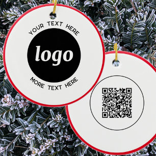 Décoration En Céramique Logo simple et code QR texte